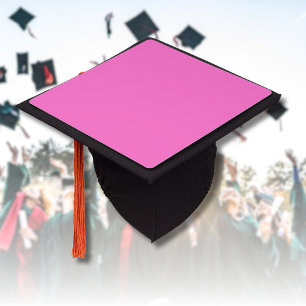 Toque De Diplômé Couleur solide rose néon Classique