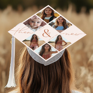 Toque De Diplômé Coup rose vif, puis et maintenant Collage photo Ta