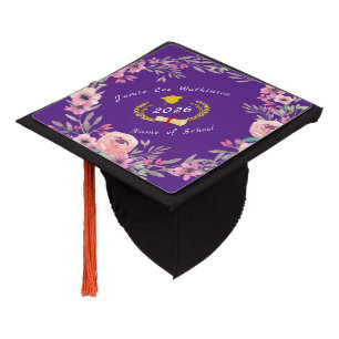 Toque De Diplômé Couronne de fleurs-1 plus couronne dorée, Nom et É