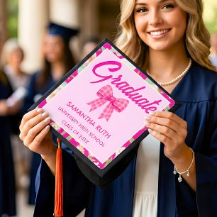 Toque De Diplômé Couronne de remise de diplômes à noeud en vichy ro