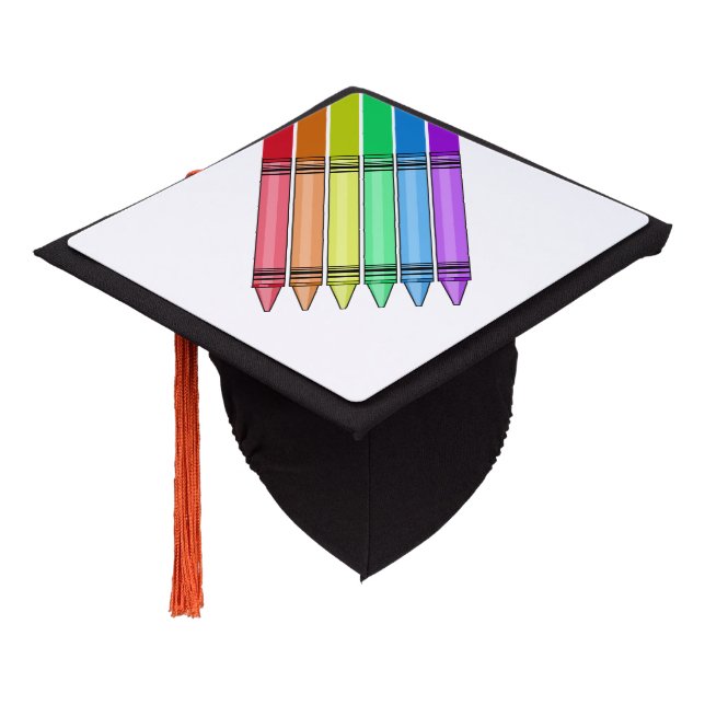 Toque De Diplômé Crayon arc-en-ciel (Incliné)