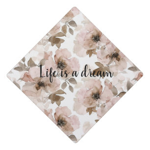 Toque De Diplômé Crème rose vif Brown Floral