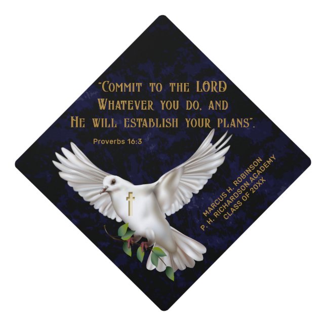 Toque De Diplômé Croix de Dove (Devant)