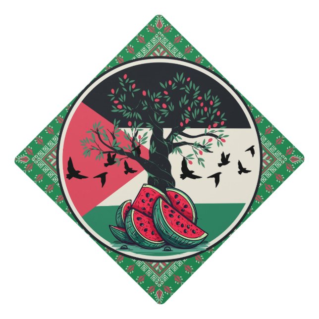 Toque De Diplômé culture palestienne | pastèque palestine, olive t (Devant)
