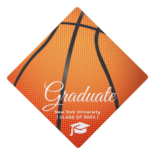 Toque De Diplômé Custom Graduation Cap Topper | Basketball (Devant)