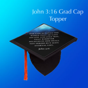 Toque De Diplômé Custom Moderne Jean 3:16 Écriture Biblique