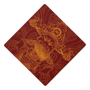 Toque De Diplômé Cute jaune rouge traditionnel chinois homme