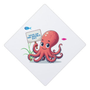 Toque De Diplômé Cute, poulpe caricaturale avec poisson