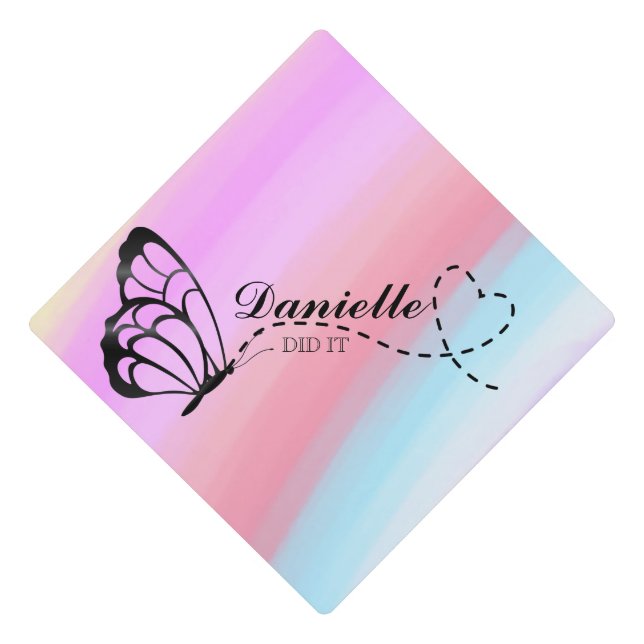 TOQUE DE DIPLÔMÉ CUTE RAINBOW CUSTOMIZABLE GRADUATION CAP TOPPER (Devant)