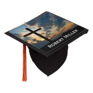 Toque De Diplômé Dawn Sunrise Christ Jesus Cross Mortier Board NOM