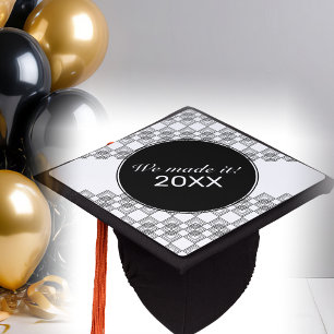 Toque De Diplômé Décoration abstraite noir et blanc pour bonnet de 