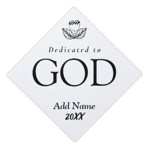 Toque De Diplômé Dédié à Dieu Texte Noir Personnalisable