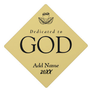 Toque De Diplômé Dédié à Dieu Texte Noir Personnalisable