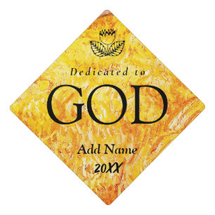 Toque De Diplômé Dédié à Dieu Texte Noir Personnalisable