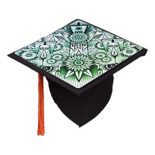 Toque De Diplômé Design tribal teinte verte