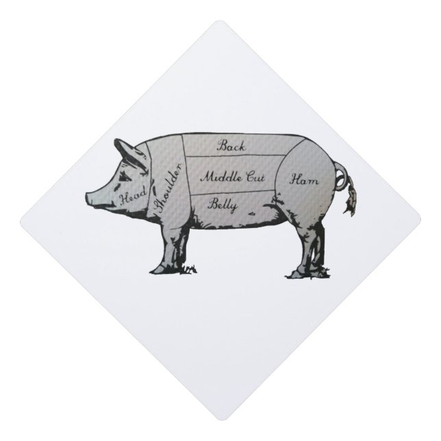Toque De Diplômé Diagramme de cochon du boucher (Devant)