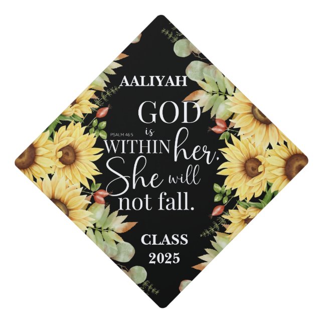 Toque De Diplômé Dieu dans sa Fleur Personnaliser Tassel Topper (Devant)