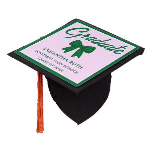 Toque De Diplômé Diplôme à noeud en vichy vert