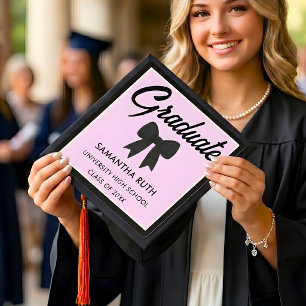 Toque De Diplômé Diplôme à Noeud Papillon Gingham Noir