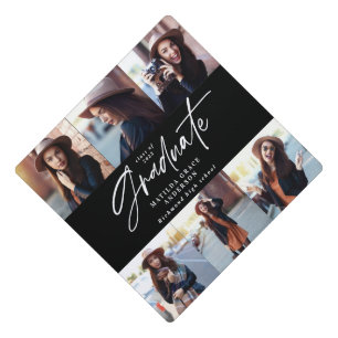 Toque De Diplômé Diplôme cadeau multi photo moderne élégant script 