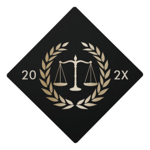 Toque De Diplômé Diplôme de la Law School Gold Justice