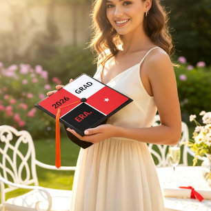 Toque De Diplômé Diplômé de l'ère moderne 2026 Tassel étoile rouge