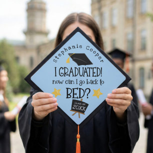 Toque De Diplômé Diplômé Diplômé Puis-Je Retourner Au Lit Bleu