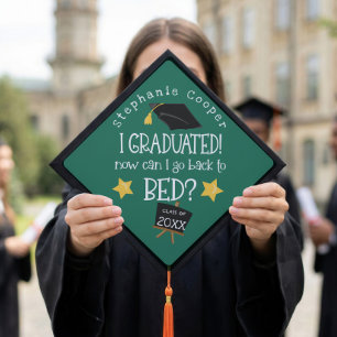 Toque De Diplômé Diplômé Diplômé Puis-Je Retourner Au Lit Vert
