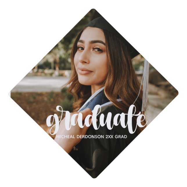 Toque De Diplômé Diplôme d'un script photo moderne Tassel Topper (Devant)