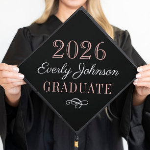 Toque De Diplômé Diplômé(e) 2026 Or Rose Élégant