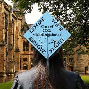 Toque De Diplômé Diplôme Enlever Avant Le Vol Aviation Bleu Amusant