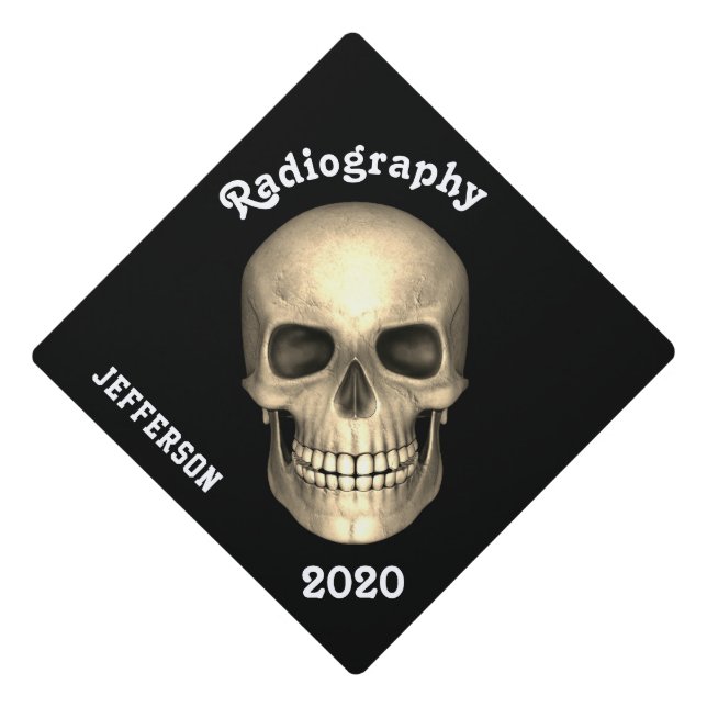 Toque De Diplômé Diplômé humain de radiographie de crâne (Devant)