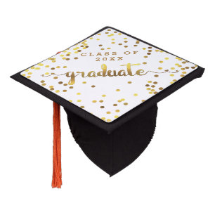 Toque De Diplômé Diplômé moderne de confettis de feuille d'or de