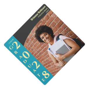 Toque De Diplômé Diplôme Moderne Photo Turquoise
