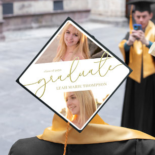 Toque De Diplômé Diplômée Typographie Gold Photo Collage tendance
