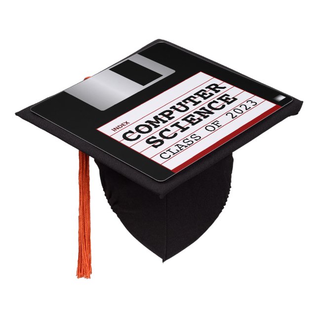 Toque De Diplômé Disque disquette classique Topper Tassel personnal (Incliné)