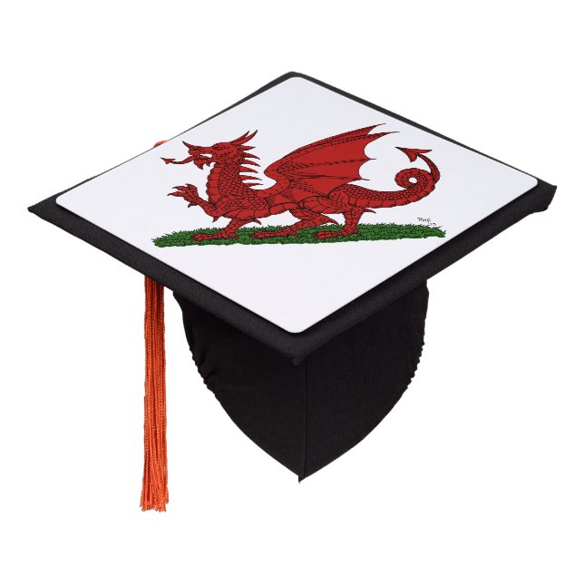 Toque De Diplômé Dragon rouge du Pays de Galles (Incliné)