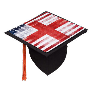 Toque De Diplômé Drapeau américain anglais rustique