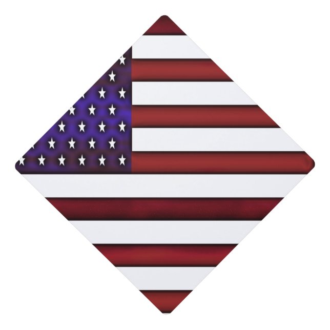 Toque De Diplômé Drapeau américain moderne en relief (Devant)