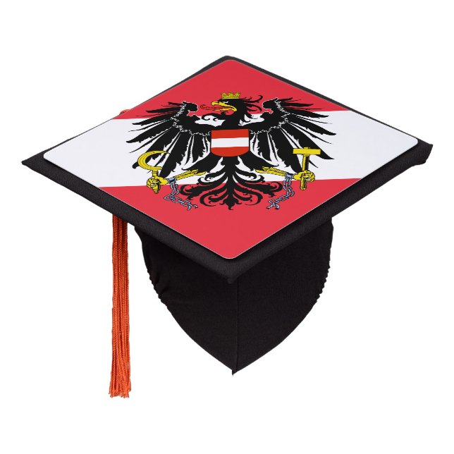 Toque De Diplômé Drapeau autrichien - Étudiants / Université Gr (Incliné)