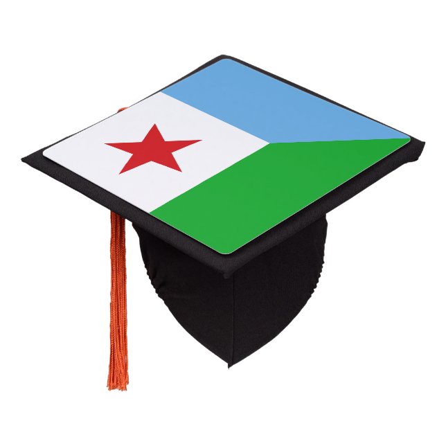 Toque De Diplômé Drapeau de Djibouti (Incliné)