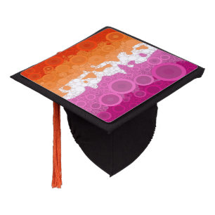 Toque De Diplômé Drapeau de fierté lesbienne abstrait groovy bohème