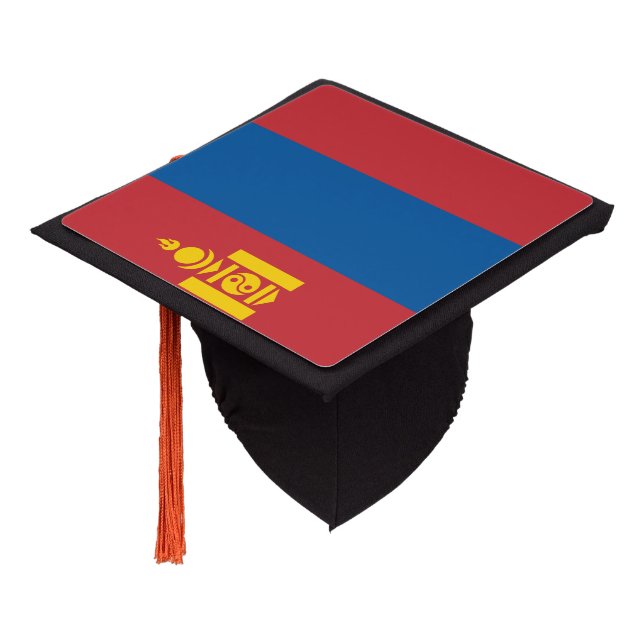 Toque De Diplômé Drapeau de la Mongolie (Incliné)