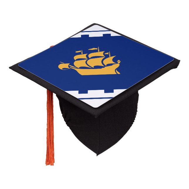 Toque De Diplômé Drapeau de Québec Tassel Topper (Incliné)