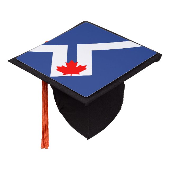 Toque De Diplômé Drapeau de Toronto (Ontario) (Incliné)