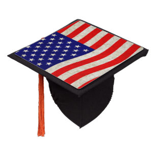 Toque De Diplômé Drapeau des États-Unis d'Amérique - grungy