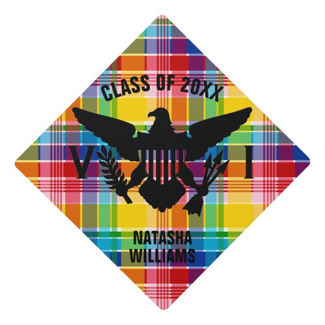 Toque De Diplômé Drapeau des îles Vierges américaines (Noir), Class (Devant)