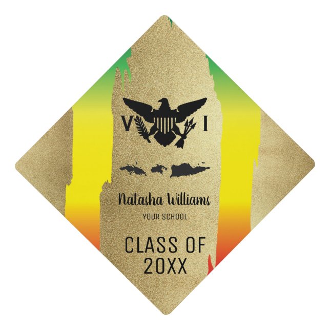 Toque De Diplômé Drapeau des îles Vierges américaines, Parties scin (Devant)