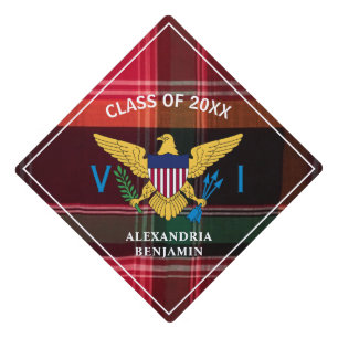 Toque De Diplômé Drapeau des îles Vierges américaines USVI Madras D