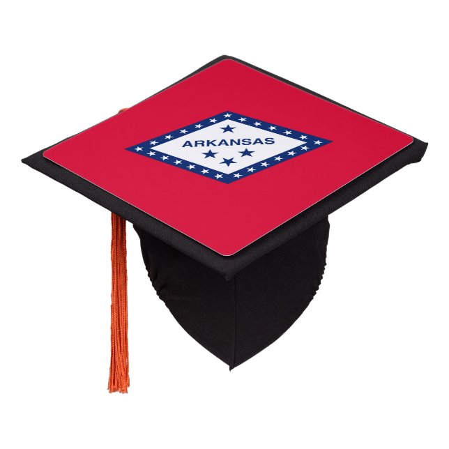Toque De Diplômé Drapeau d'État Arkansas (Incliné)